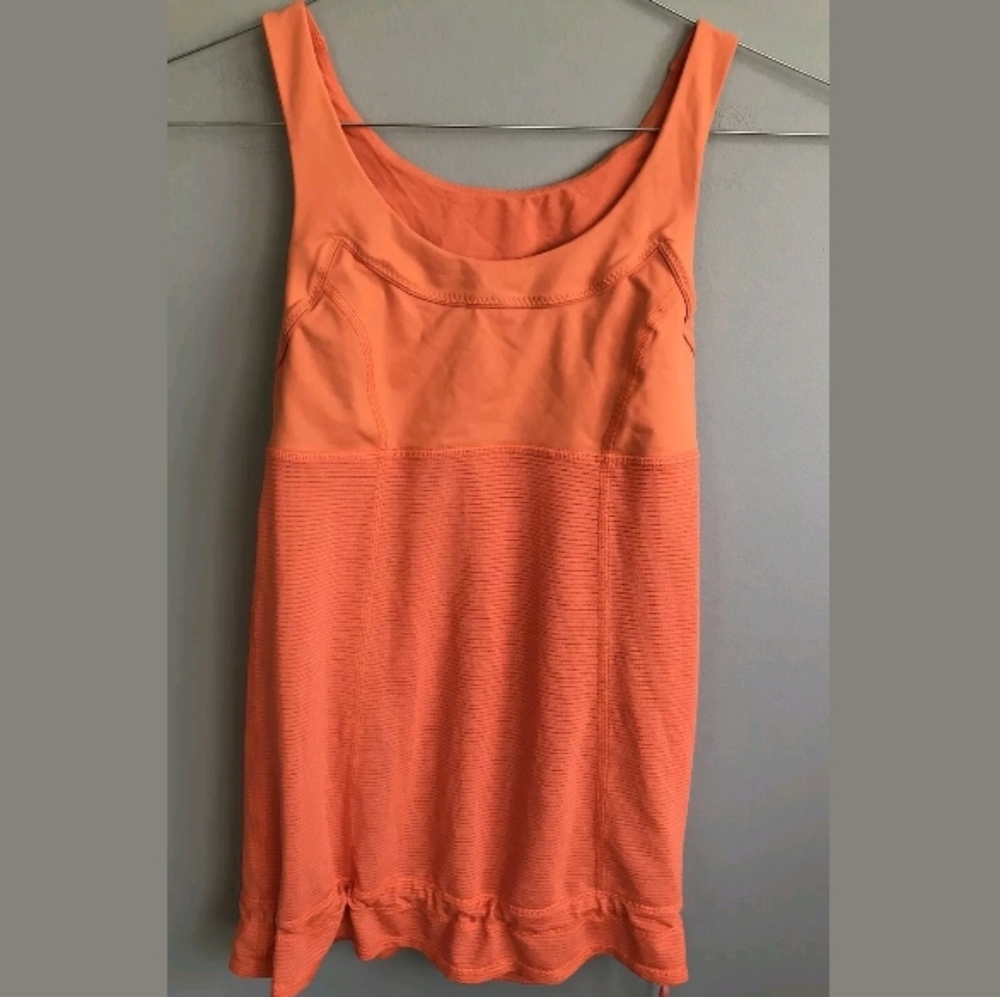 LULULEMON ATHLETICA Orange Tank Top Bra Size 2